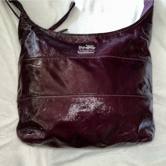 Coach Purple Shoulder Bag with Glossy Finish - Picture 1 of 13